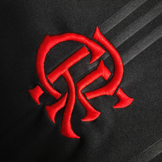 Camisa Retrô Flamengo III manga longa 19/20 - Adidas Masculina - Preta com detalhes em vermelho
