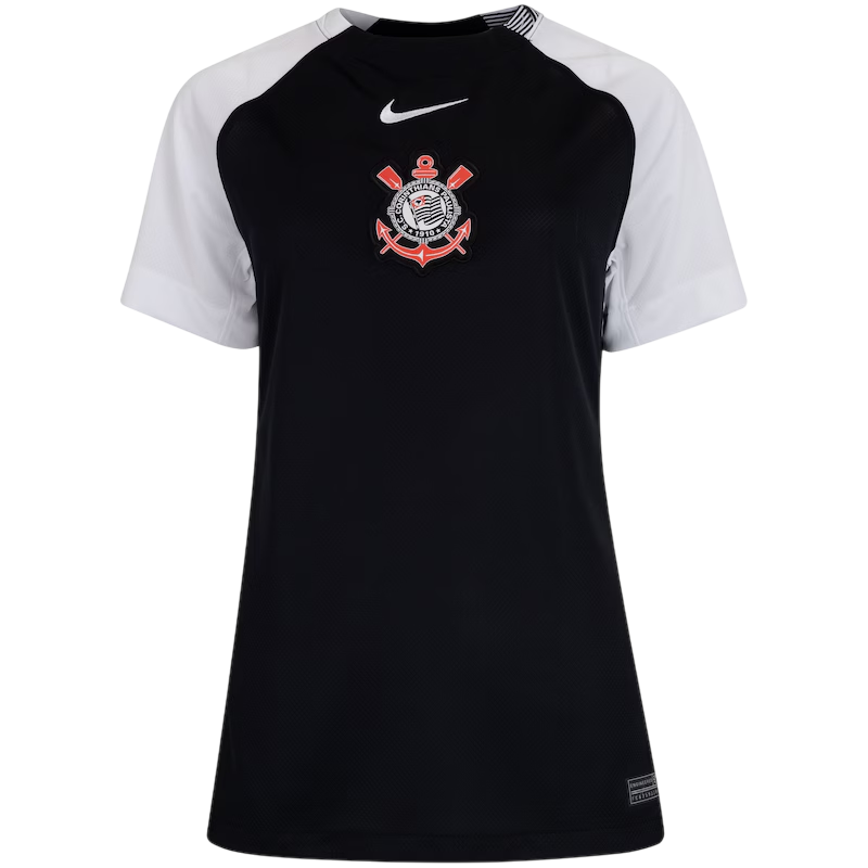 Camisa Timão Feminina II 25/26 - Torcedor - Preta e Branco