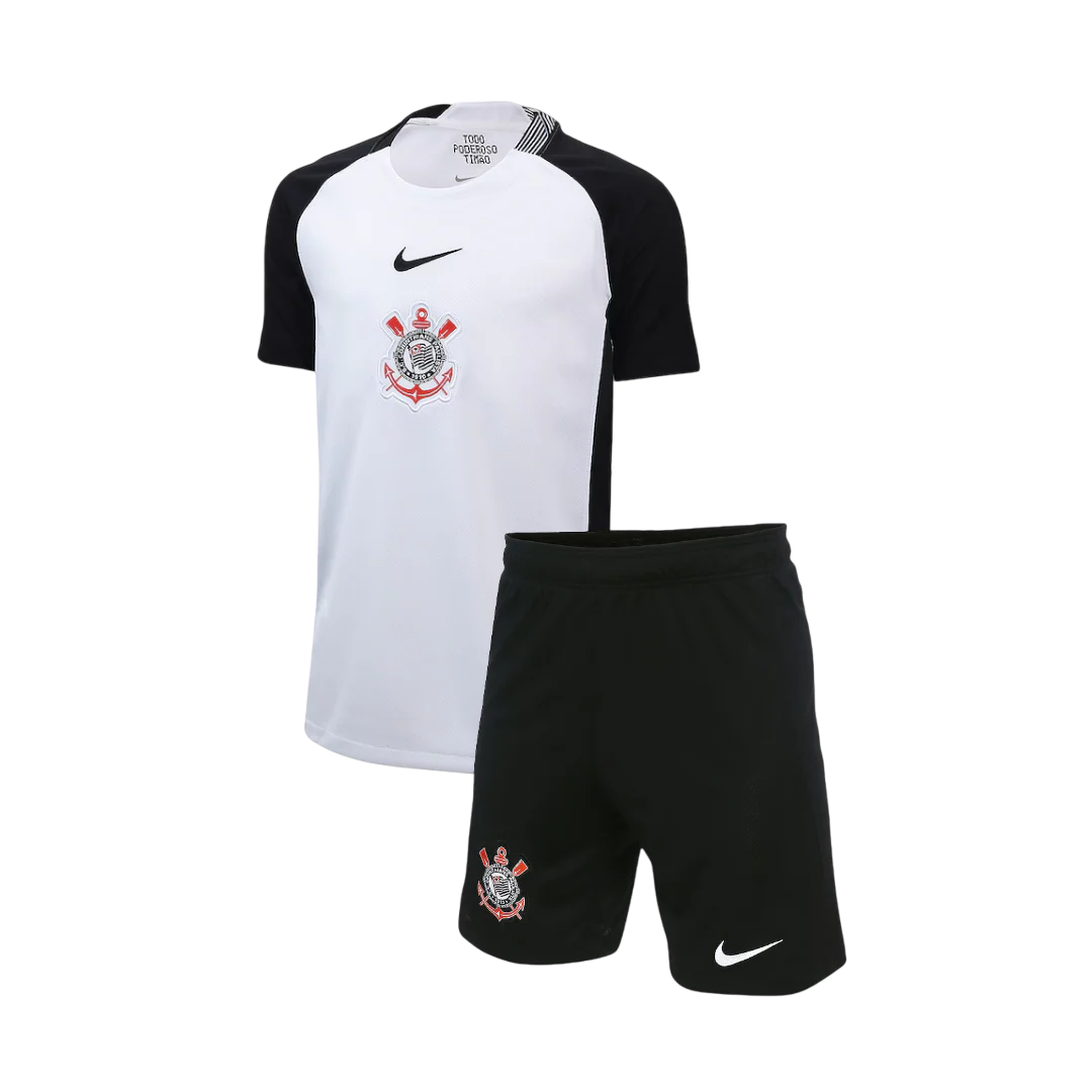 Conjunto Infantil Timão I 25/26 – Branco e Preto