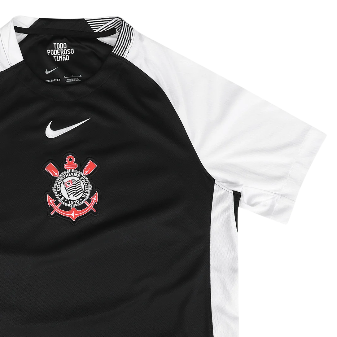 Camisa Timão II 25/26 - Torcedor Masculina - Preta e Branco