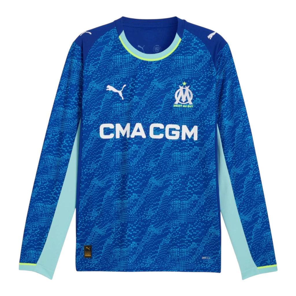 Camisa Olympique Marseille III 25/26 manga longa - Torcedor Puma Masculina - Azul