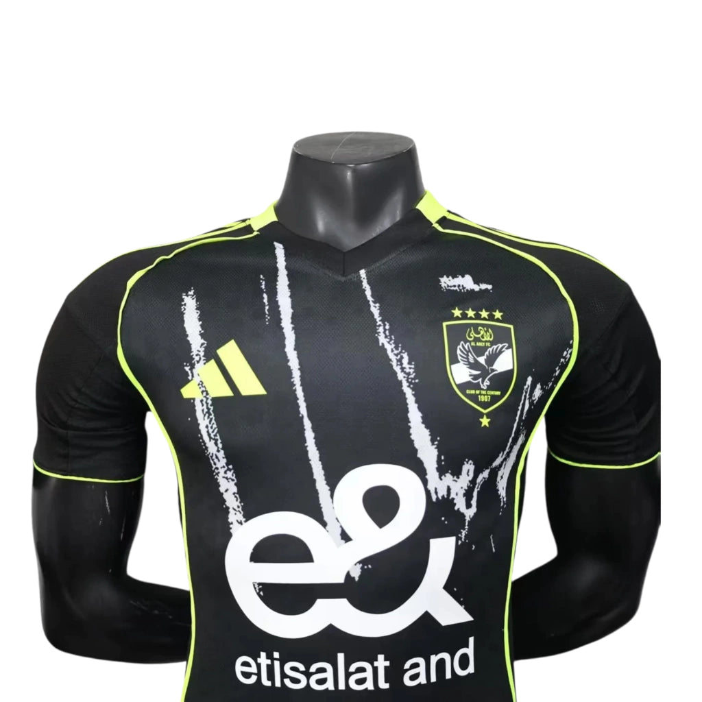 Camisa Al-Ahly II 25/26 - Jogador Adidas Masculina - Preta com detalhes em amarelo
