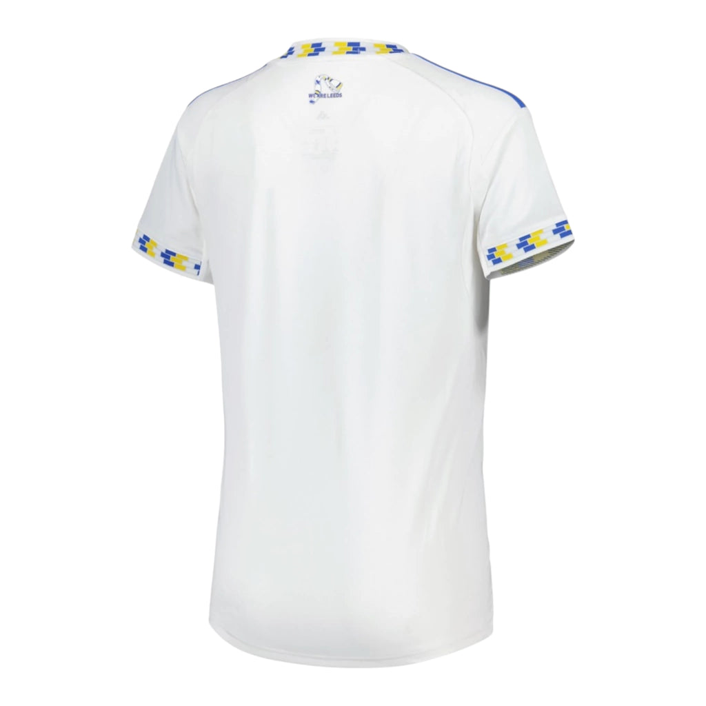 Camisa Leeds I 25/26 - Torcedor Adidas Feminina - Branca com detalhes em azul e amarelo
