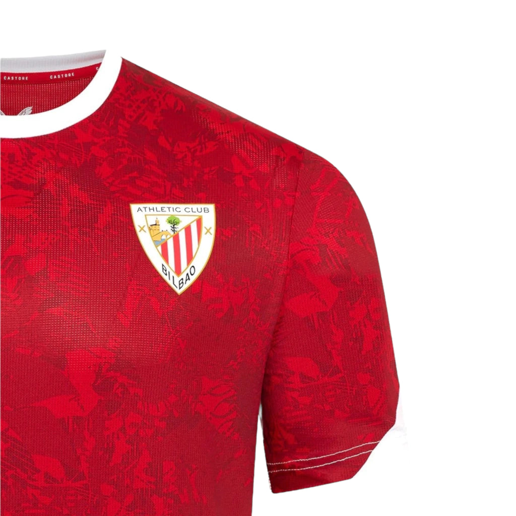 Camisa Athletic Bilbao Pré-jogo 25/26 - Torcedor Castore Masculina - Vermelha e branca