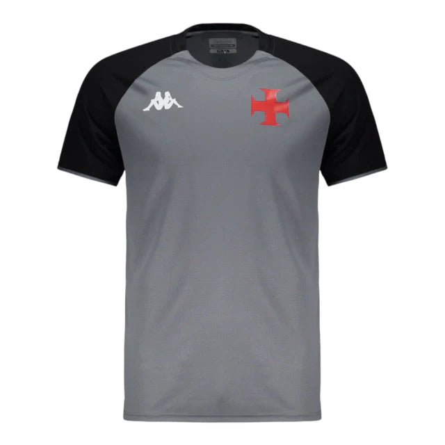 Camisa Vasco da Gama Treino 25/26 - Torcedor Kappa Masculina - Cinza e preta