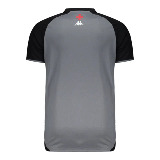 Camisa Vasco da Gama Treino 25/26 - Torcedor Kappa Masculina - Cinza e preta