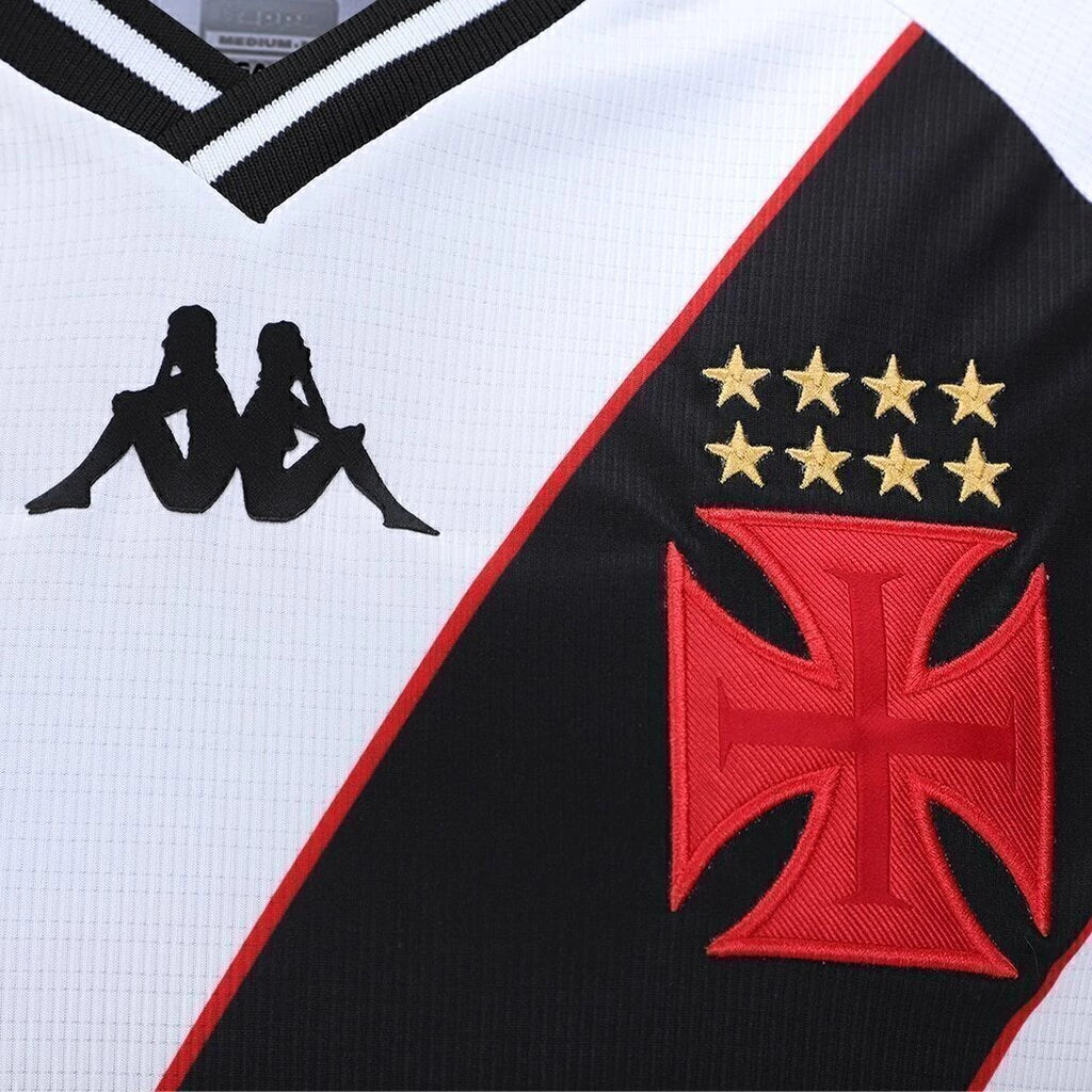 Camisa Vasco da Gama II 24/25 manga longa - Torcedor Kappa Masculina - Branca e preta