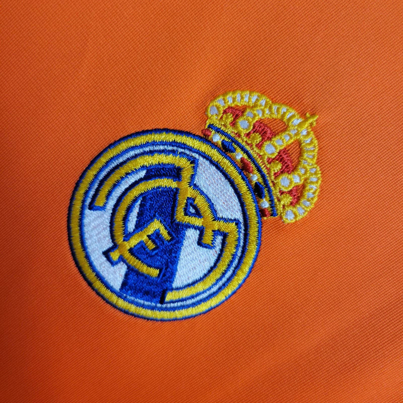 Camisa Retrô Real Madrid II 13/14 manga longa - Masculina Adidas - Laranja com detalhes em cinza
