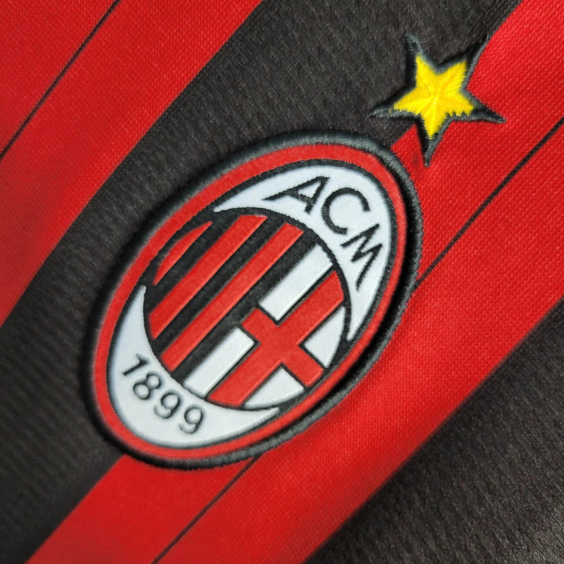 Camisa Retrô AC Milan 2013/2014 manga longa - Masculina Adidas - Preta e vermelha com detalhes em dourado