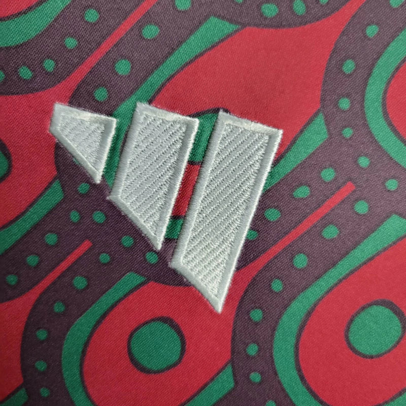 Camisa Seleção do México I 24/25 manga longa - Torcedor Adidas Masculina - Vinho com detalhes em verde e branco