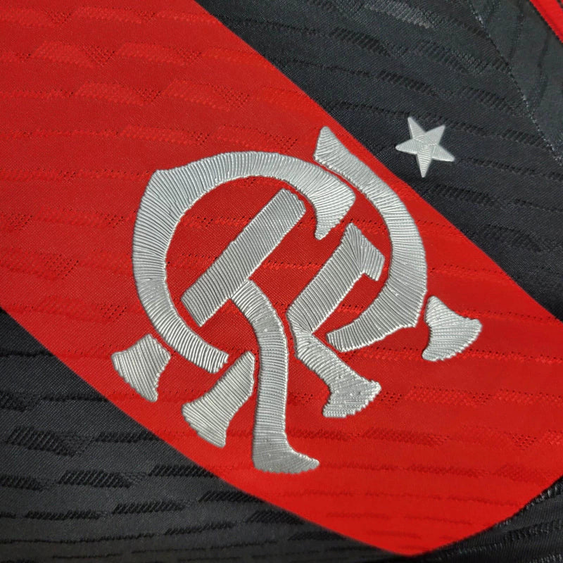 Camisa Flamengo I 24/25 manga longa - Jogador Adidas Masculina - Vermelho e preto com patrocínio