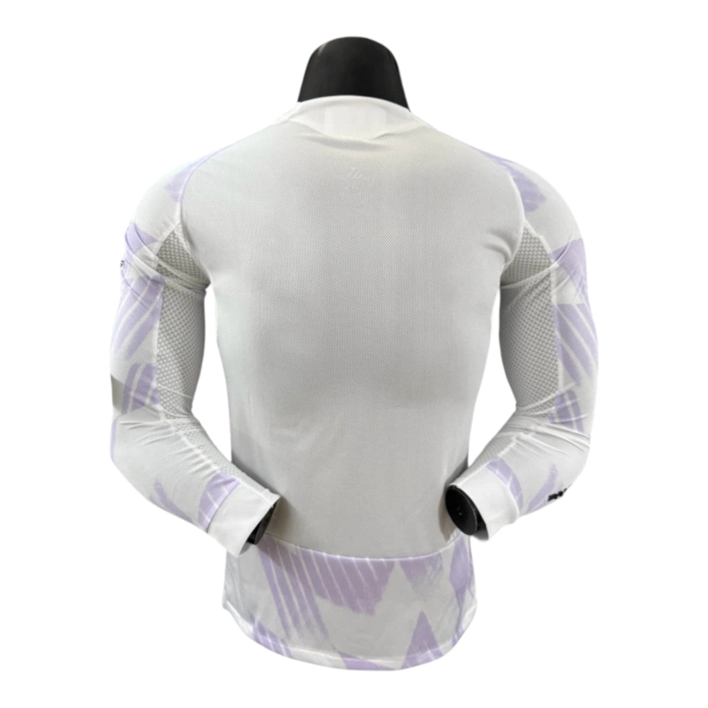 Camisa Manchester United II 25/26 manga longa - Jogador Adidas Masculina - Branca com detalhes em roxo
