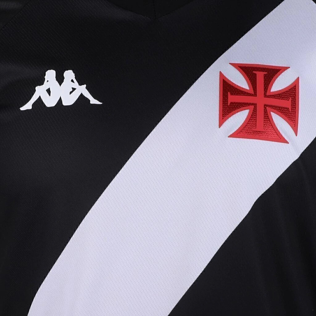 Camisa Vasco da Gama I 23/24 manga longa - Torcedor Kappa Masculina - Preta e branca