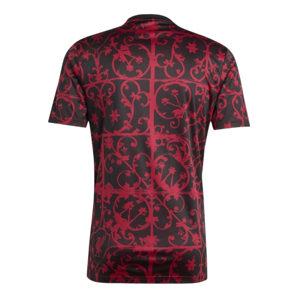 Camisa Liverpool Pré-jogo 25/26 - Torcedor Adidas Masculina - Preta e vermelha