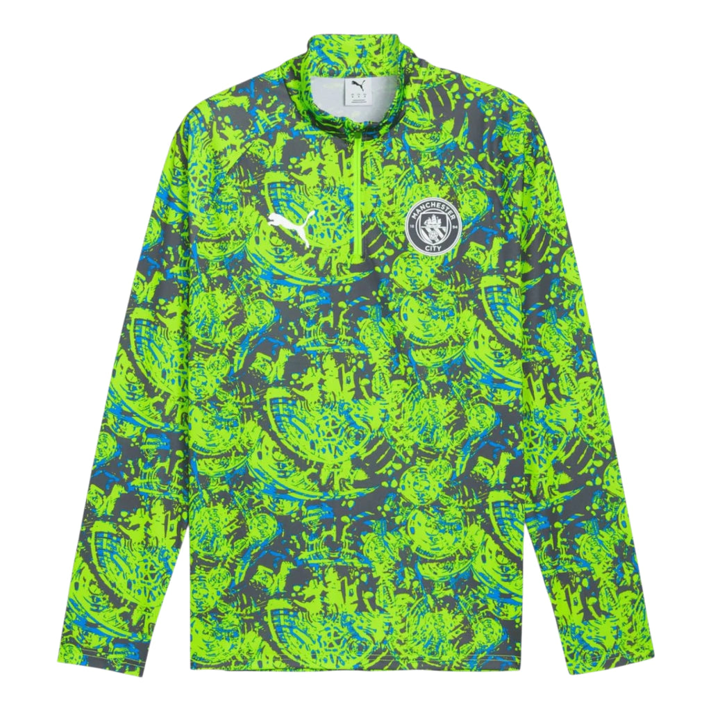 Camisa Manchester City Pré-jogo III 25/26 manga longa - Torcedor Puma Masculina - Cinza e verde