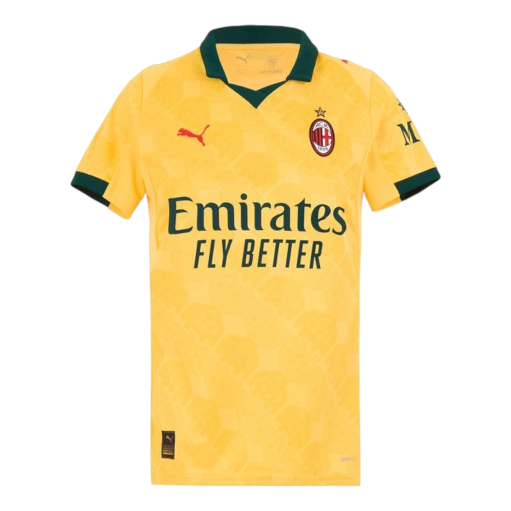 Camisa AC Milan III 25/26 - Torcedor Puma Feminina - Amarela com detalhes em verde