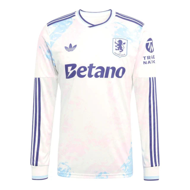 Camisa Aston Villa III 25/26 manga longa - Torcedor Adidas Masculina - Branca