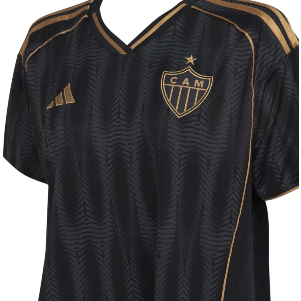 Camisa Atlético Mineiro III 25/26 - Torcedor Adidas Feminina - Preta com detalhes em marrom