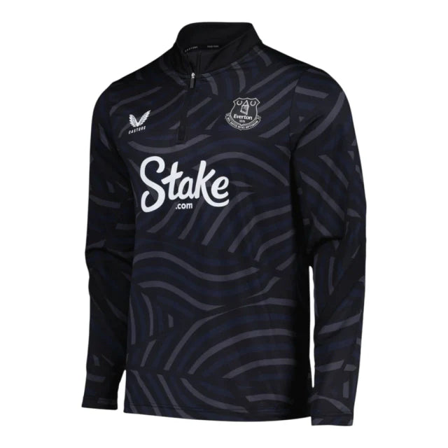 Camisa Everton Pré-jogo III 25/26 manga longa - Torcedor Castore Masculina - Preta e cinza