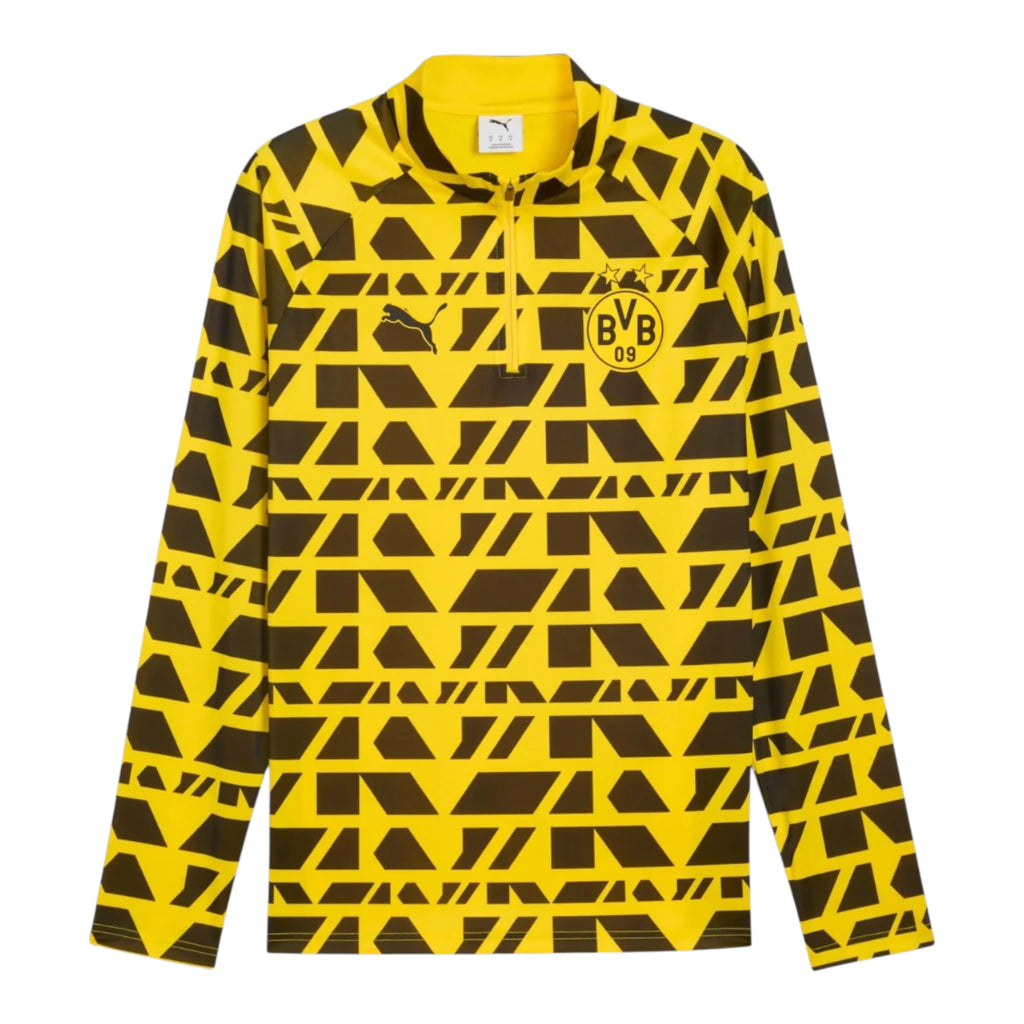 Camisa Borussia Dortmund Pré-jogo 25/26 manga longa - Torcedor Puma Masculina - Amarela e preta