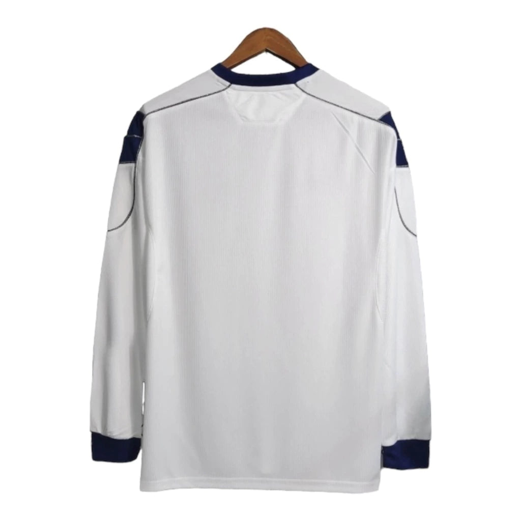 Camisa Retrô Manchester United II 1999/2000 manga longa - Umbro Masculina - Branca com detalhes em azul