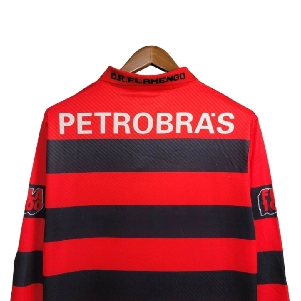 Camisa Retrô Flamengo I 1994/1995 manga longa - Masculina Umbro - Vermelha com listras pretas