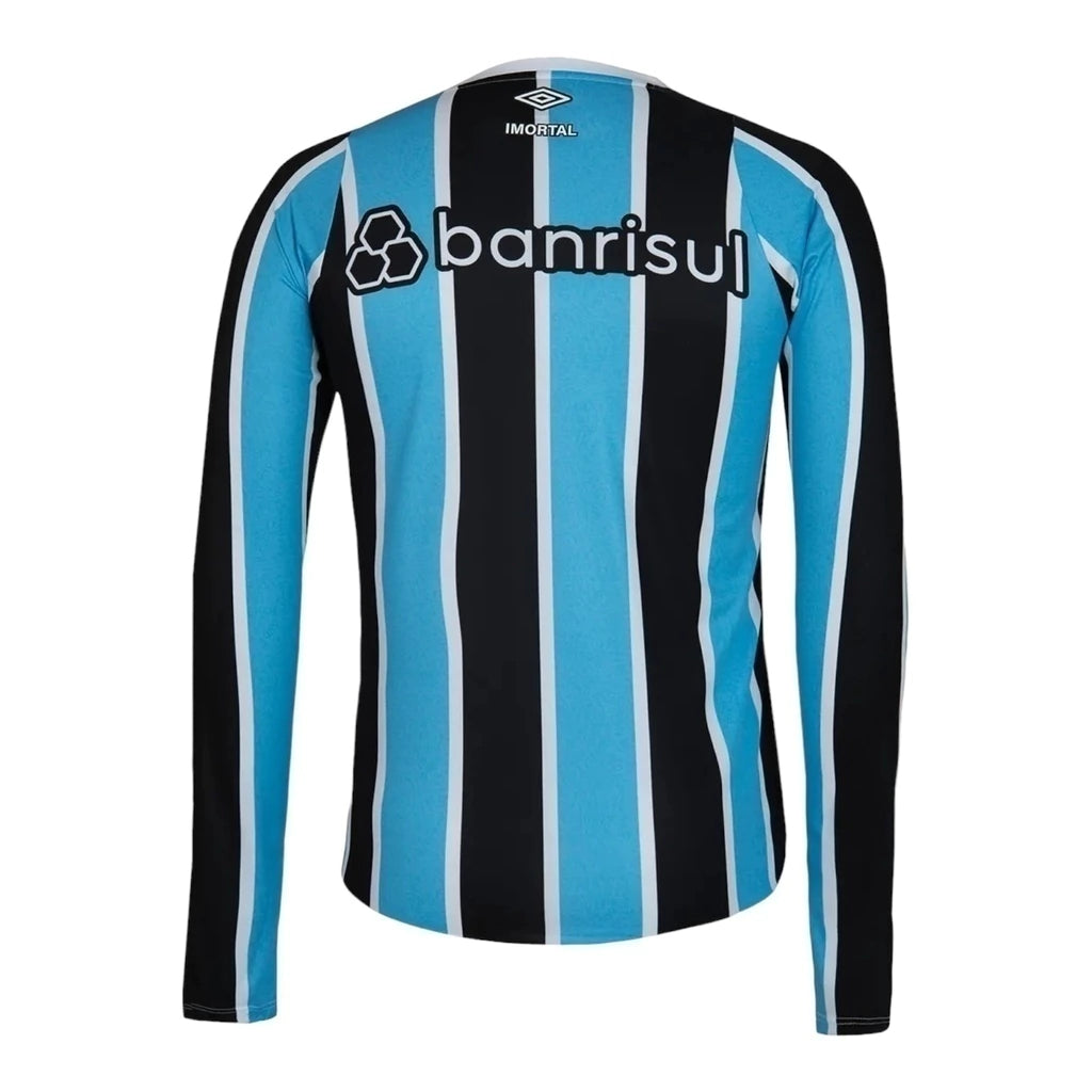 Camisa Grêmio I 24/25 manga longa - Torcedor Umbro Masculina - Azul e preta