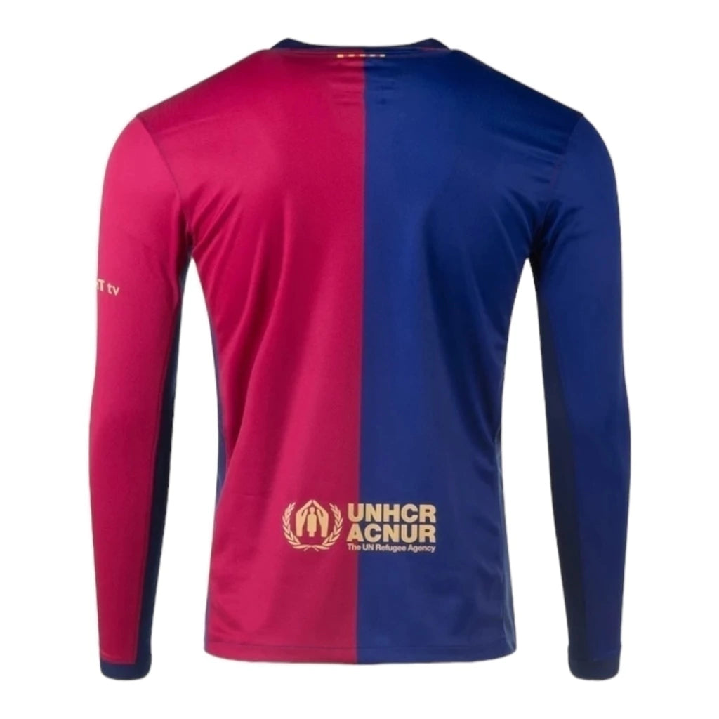 Camisa Barcelona I 24/25 manga longa - Torcedor Nike Masculina - Azul e vermelha