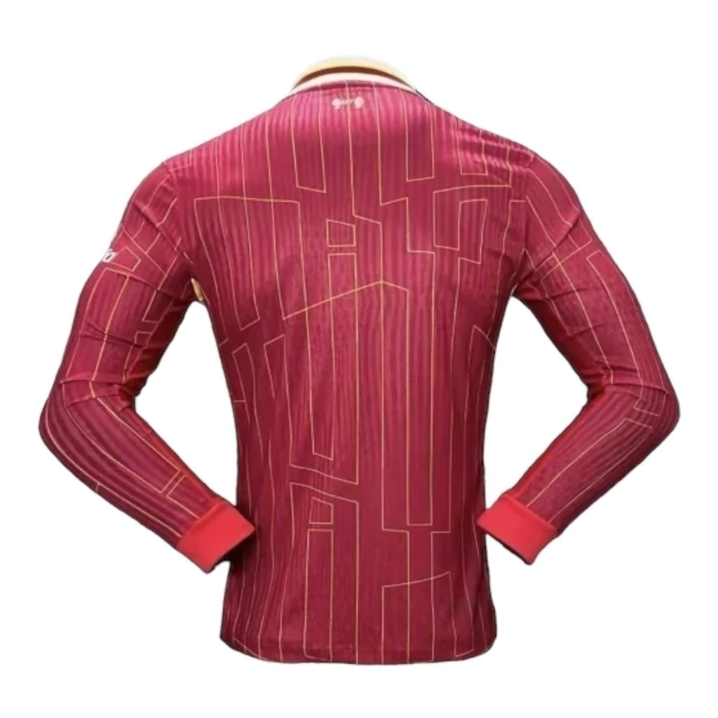 Camisa Liverpool I 24/25 manga longa - Jogador Nike Masculina - Vermelha com detalhes em branco