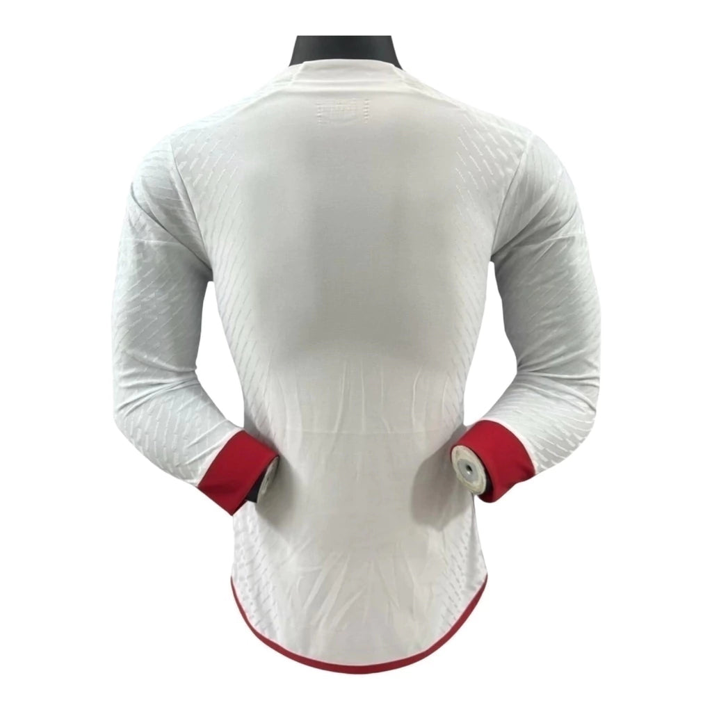 Camisa Flamengo II 24/25 manga longa - Jogador Adidas Masculina - Branca com detalhes em vermelho