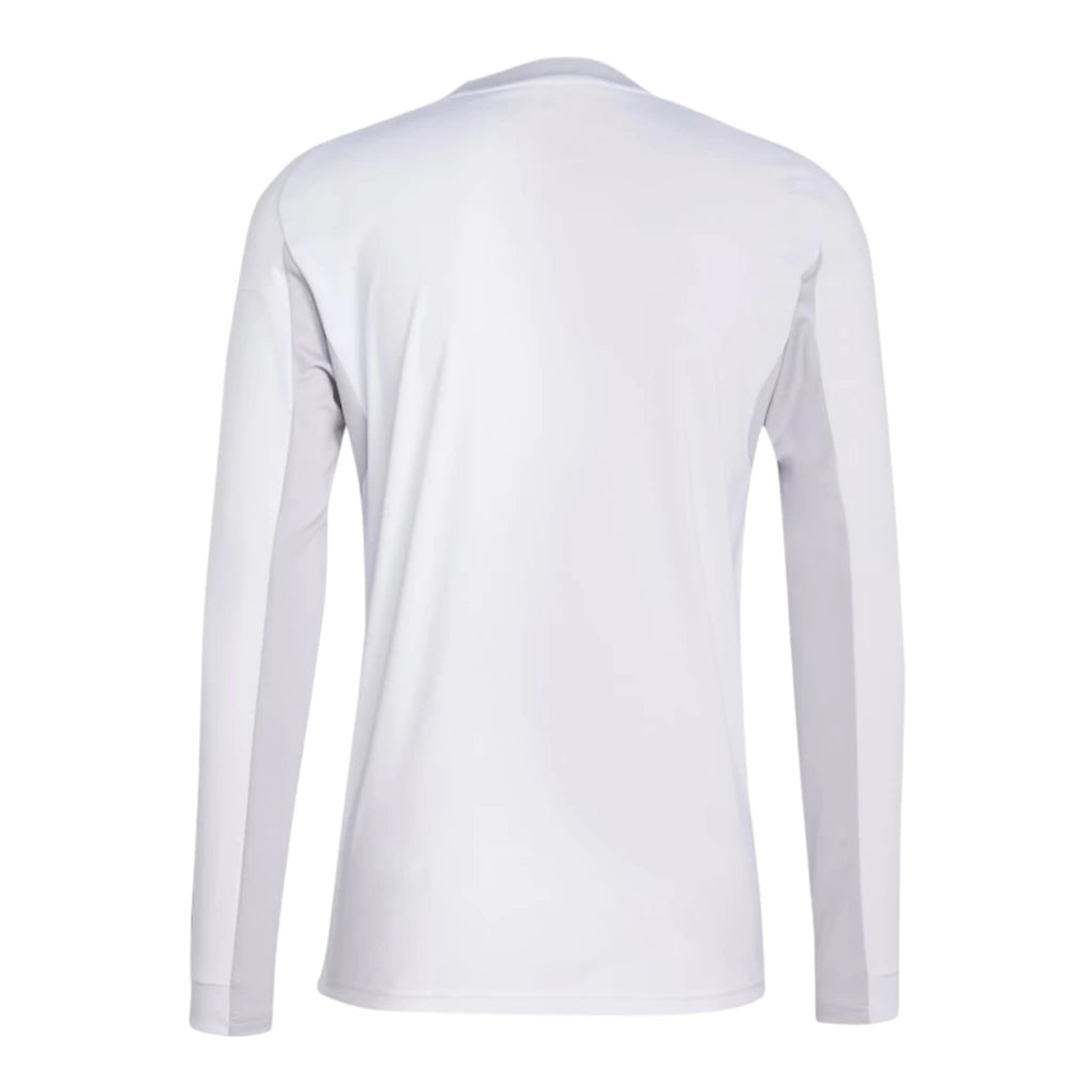 Camisa Real de Madrid I 25/26 manga longa - Torcedor Adidas Masculina - Branca com detalhes em cinza e amarelo