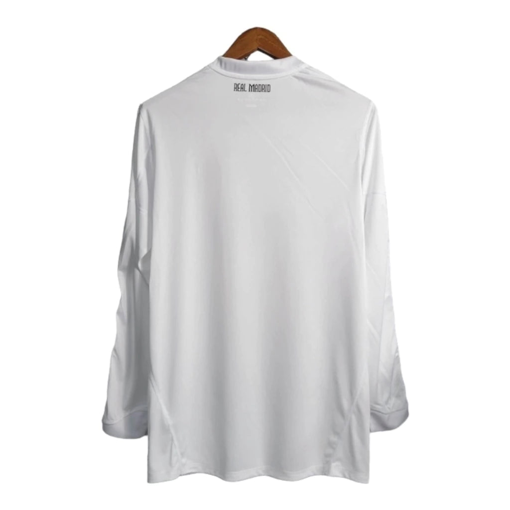 Camisa Retrô Real Madrid I 10/11 manga longa - Masculina Adidas - Branca com detalhes em azul