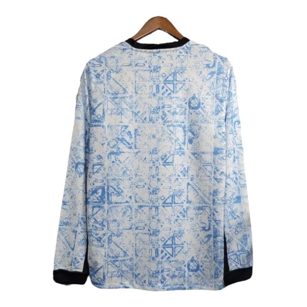 Camisa Seleção de Portugal II 24/25 manga longa - Torcedor Nike Masculina - Branca com detalhes em azul