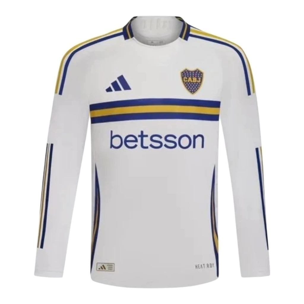 Camisa Boca Juniors II manga longa 24/25 - Torcedor Adidas Masculina - Branca com detalhes em amarelo e azul