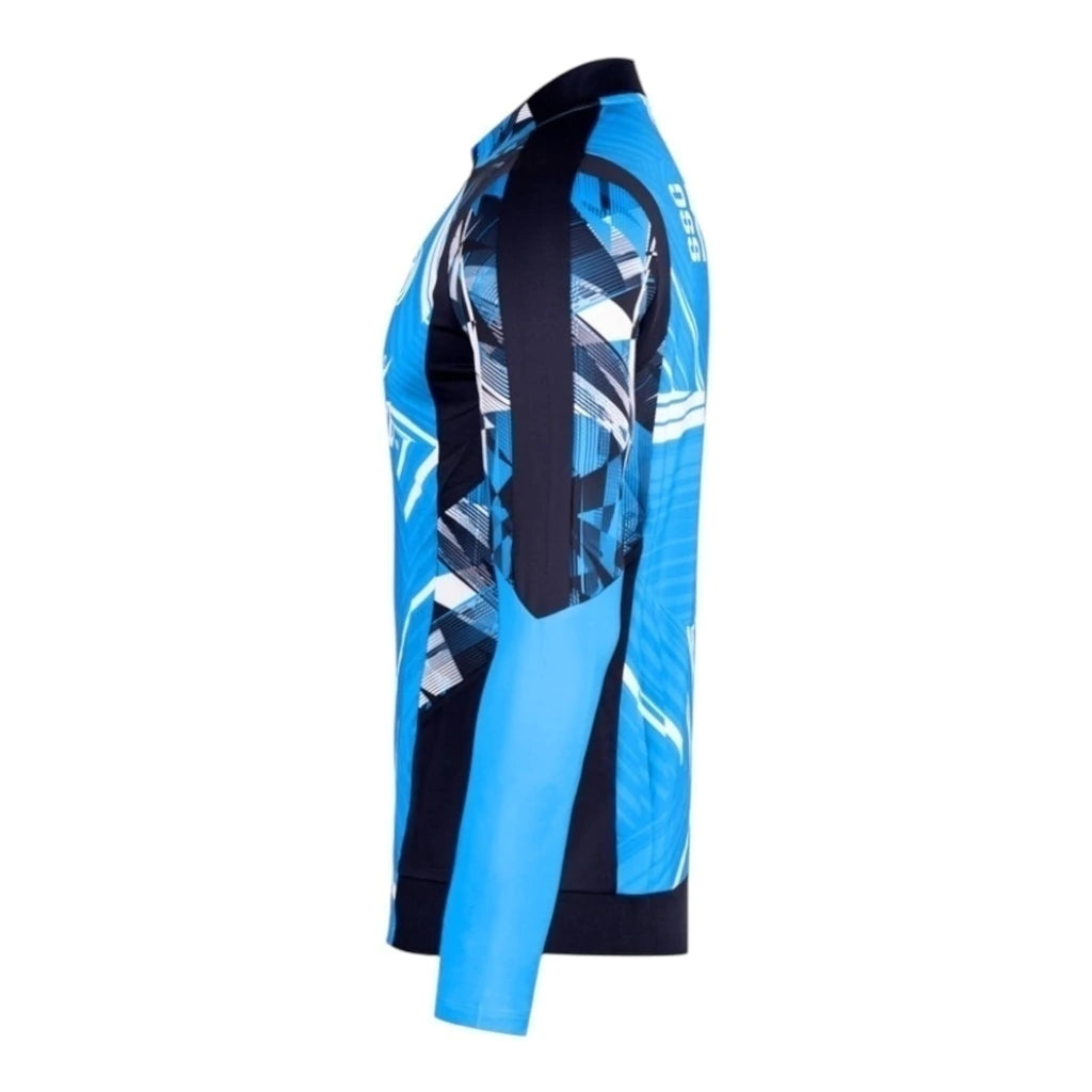 Camisa Napoli Pré-jogo 24/25 manga longa - Torcedor EA7 Masculina - Azul e Com Patrocínio