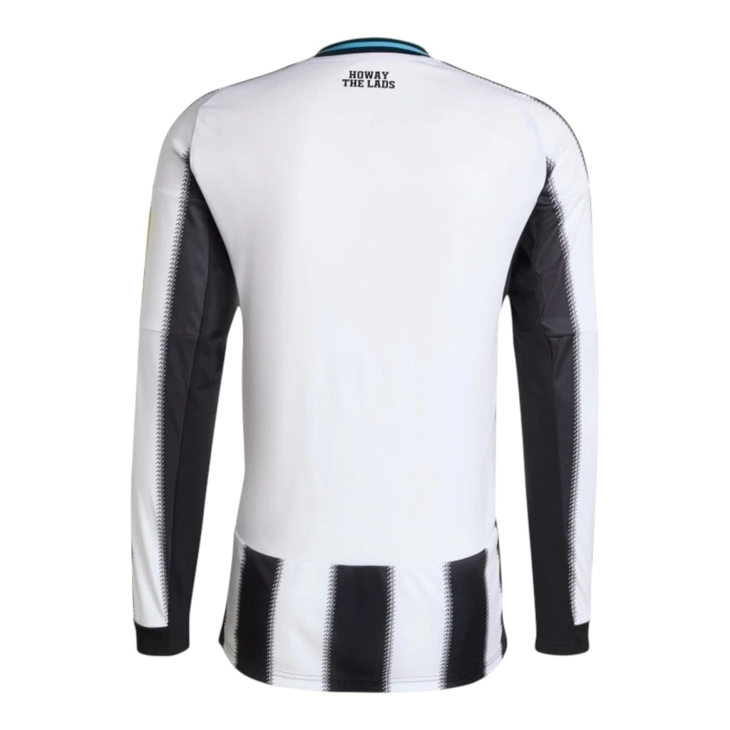 Camisa Newcastle I 25/26 manga longa - Torcedor Adidas Masculina - Branca e preta com detalhes em azul