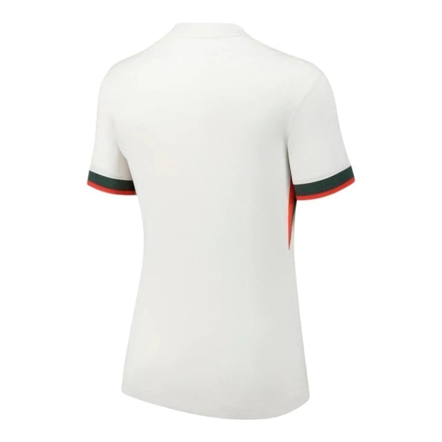 Camisa Chelsea II 25/26 - Torcedor Nike Feminina - Branca com detalhes em verde e vermelho