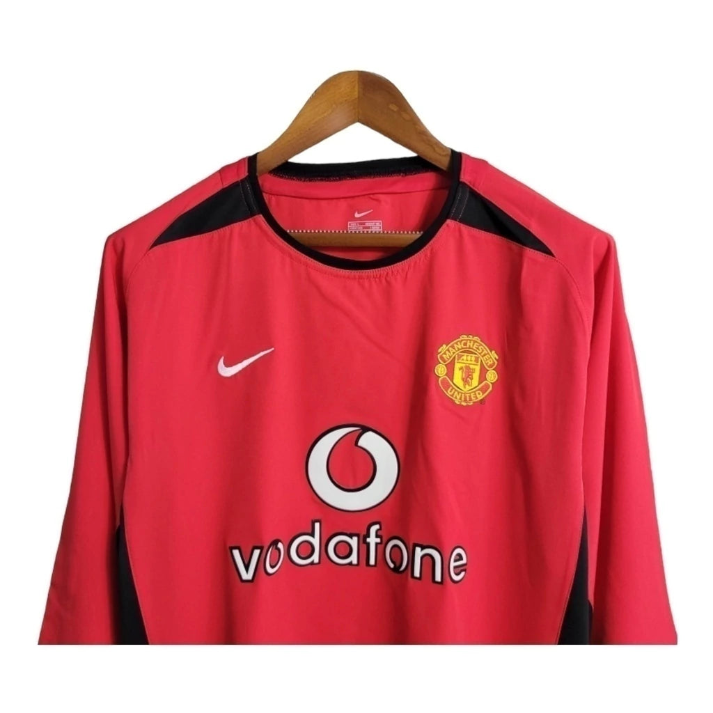 Camisa Retrô Manchester United I 2002/2004 manga longa - Nike Masculina - Vermelha