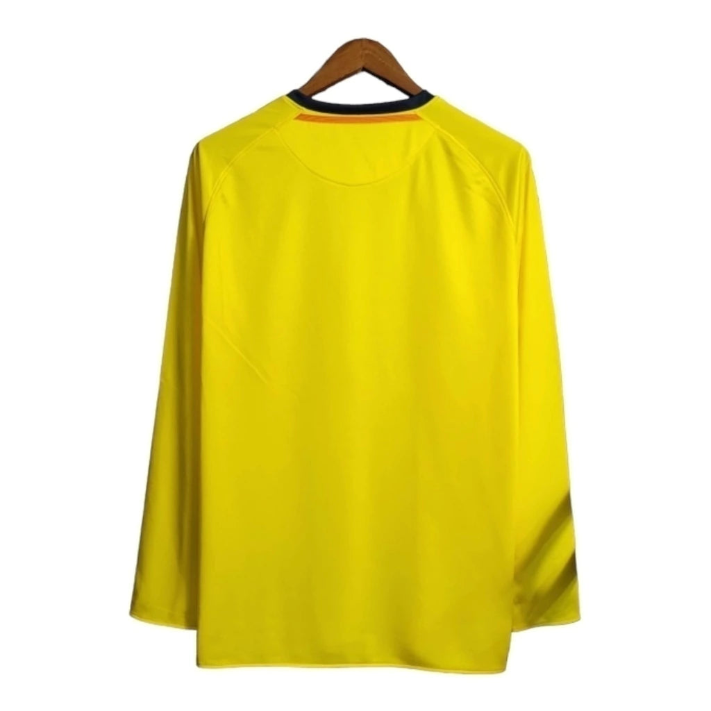 Camisa Retrô Barcelona II 08/09 manga longa - Masculina Nike - Amarela com detalhes em azul e vermelho