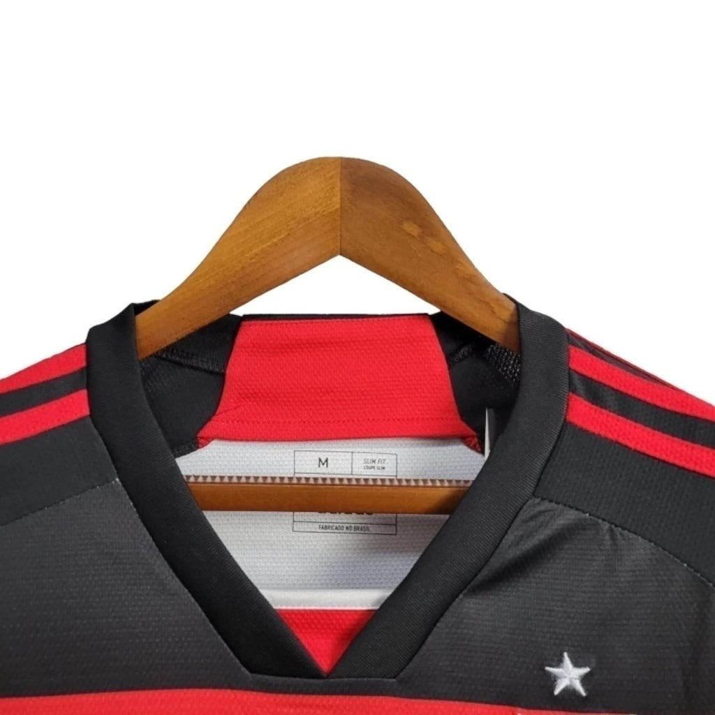Camisa Flamengo I 24/25 Manga longa - Torcedor Adidas Masculina - Preta e vermelha