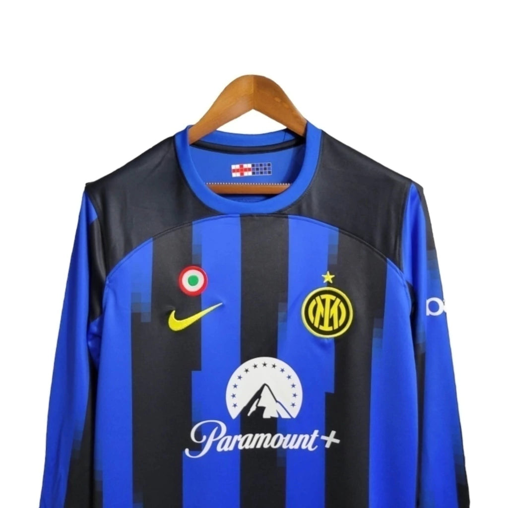 Camisa Inter de Milão I 23/24 manga longa - Torcedor Nike Masculina - Azul e preta