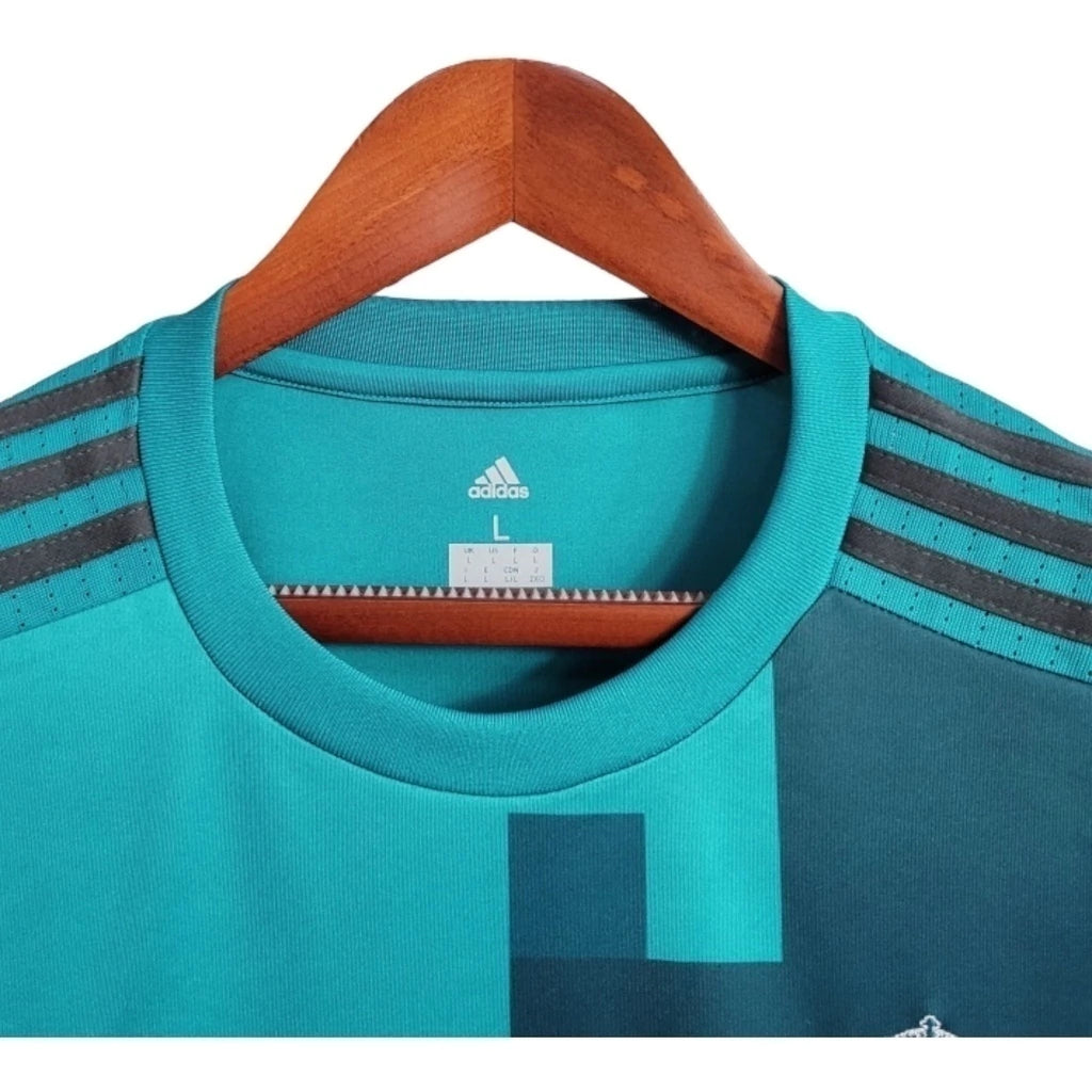 Camisa Retrô Real Madrid I 2017/2018 manga longa - Adidas Masculina - Verde com detalhes em azul