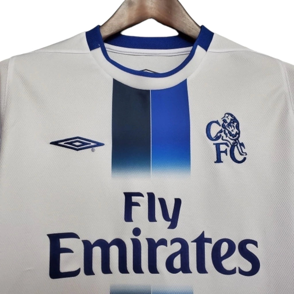 Camisa Retrô Chelsea II 2003/2005 manga longa - Masculina Umbro - Branca com detalhes em azul