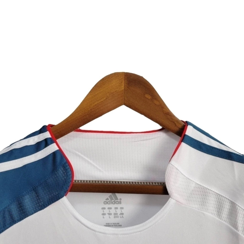 Camisa Retrô Liverpool II 2006/2007 manga longa - Adidas Masculina - Branca com detalhes em azul e com patrocínio