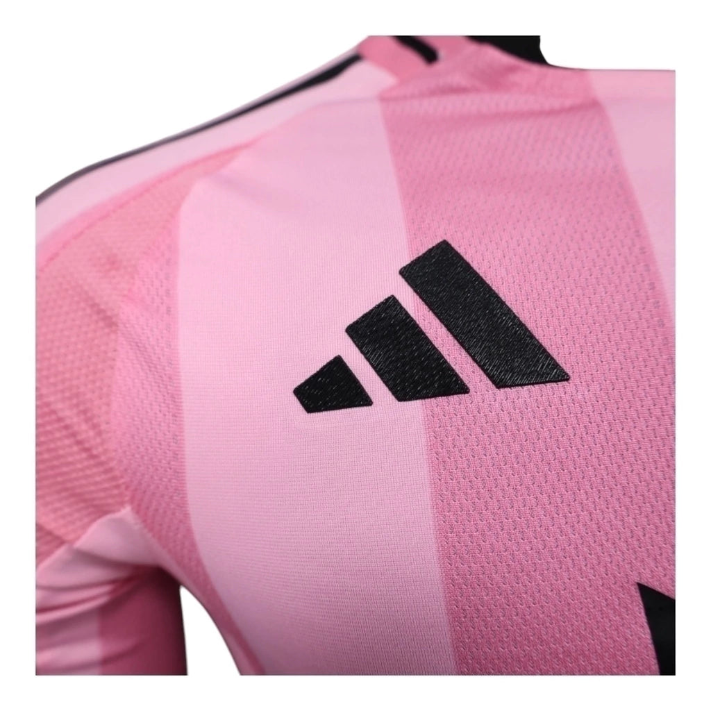 Camisa Inter Miami I 25/26 manga longa - Jogador Adidas Masculina - Rosa com detalhes em preto