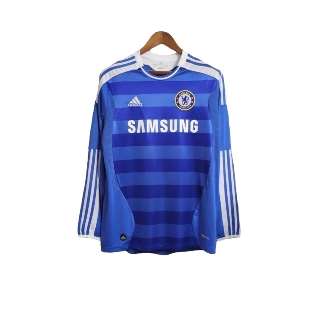 Camisa Retrô Chelsea I 2011/2012 manga longa - Masculina Adidas - Azul com detalhes em branco