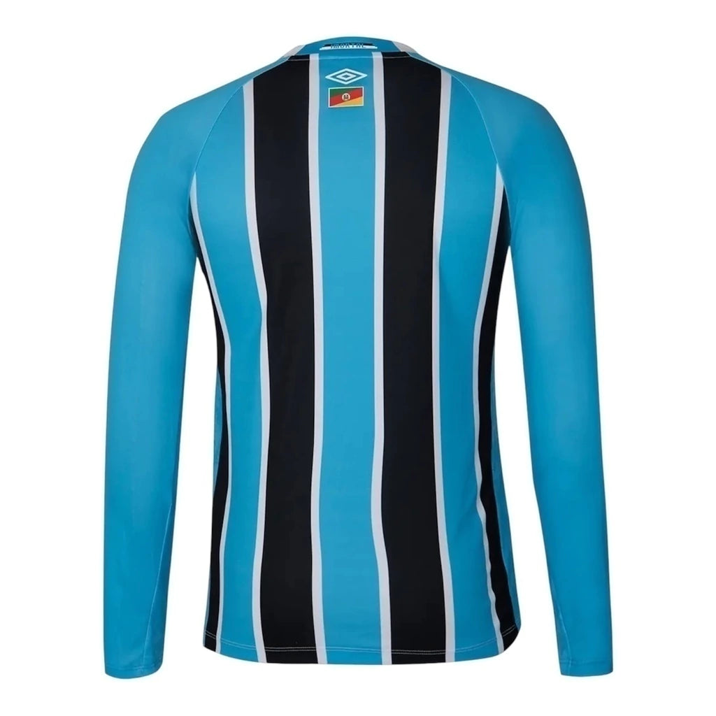 Camisa Grêmio I 25/26 manga longa - Torcedor Umbro Masculina - Azul e preta