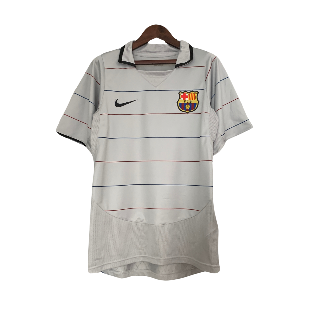 Camisa Retrô Barcelona Away 03/04 Torcedor Nike Masculina - Cinza - (Pronta entrega)