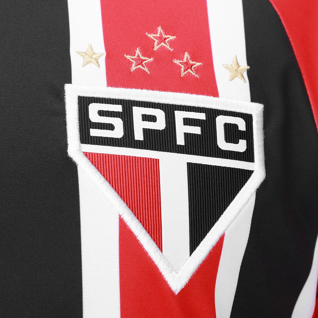 Camisa São Paulo II 25/26 - Torcedor Masculina - Vermelho, Branco e Preto