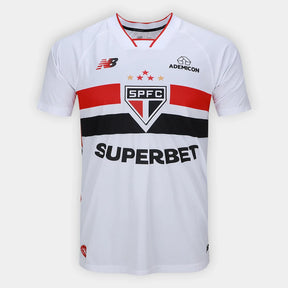 Camisa São Paulo I 2026/27 Torcedor New Balance Masculina - Branco+Vermelho